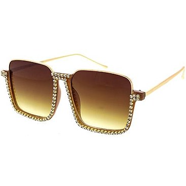 Pack of 12 Crystal Lined Square Sunglasses