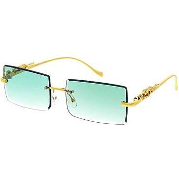 Pack of 12 Leopard Temple Iconic Rimless Sunglasses Set