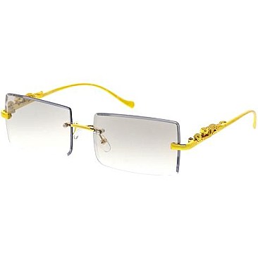 Pack of 12 Leopard Temple Iconic Rimless Sunglasses Set