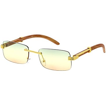 Pack of 12 Metal-Plastic Temples Rimless Sunglasses Set