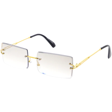 Pack of 12 Rimless Light Tint Classic Square Sunglasses