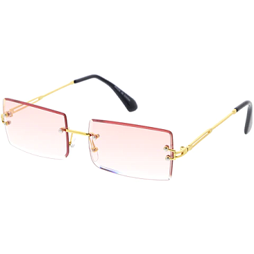 Pack of 12 Rimless Light Tint Classic Square Sunglasses