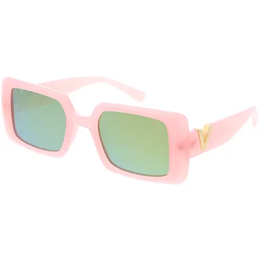 Pack of 12 MIRROR TINT SQUARE RETRO SUNGLASSES