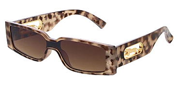 Pack of 12 Rectangle Frame Metal CHEETA Box Sunglasses Set