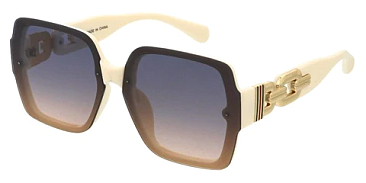 Pack of 12 Bolted Square Striped Chain Temple Sunglasses