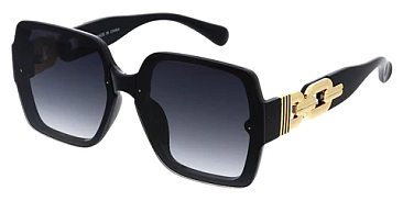 Pack of 12 Bolted Square Striped Chain Temple Sunglasses