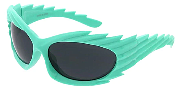 Pack of 12 Spikey Rectangle Unisex Sports Sunglasses - Punk Eyewear