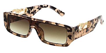 Pack of 12 Rectangle Frame Metal Leopard Box Sunglasses Set