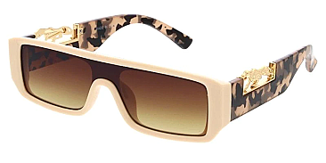 Pack of 12 Rectangle Frame Metal Leopard Box Sunglasses Set