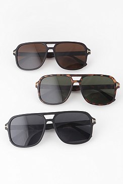 PACK of 12 Luxury  Straight Aviator Sunglasses