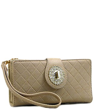 Flap Top Stoned Wallet