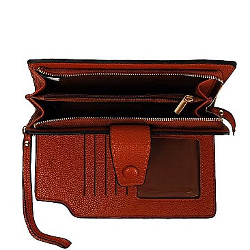 FASHION STYLISH PU LEATHER ORGANIZE LONG WALLET WITH WRISTLET  JYWA-1424-3