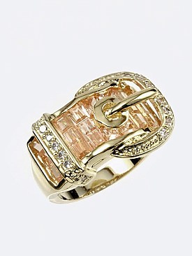 Cubic Zirconia Belt Buckle Ring LAWA9628