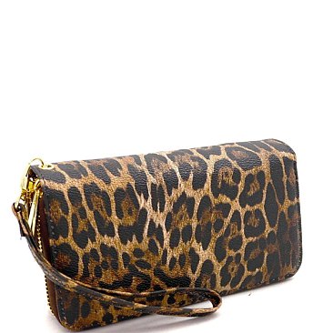2-in-1 Leopard Print Padlock Satchel Set + Wallet