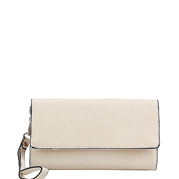 CHIC FAUX LEATHER PHONE ORGANIZER FASHION SLING WALLET WITH WRISTLET JYWDX-0006