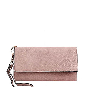 CHIC FAUX LEATHER PHONE ORGANIZER FASHION SLING WALLET WITH WRISTLET JYWDX-0006