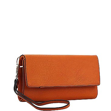 CHIC FAUX LEATHER PHONE ORGANIZER FASHION SLING WALLET WITH WRISTLET JYWDX-0006