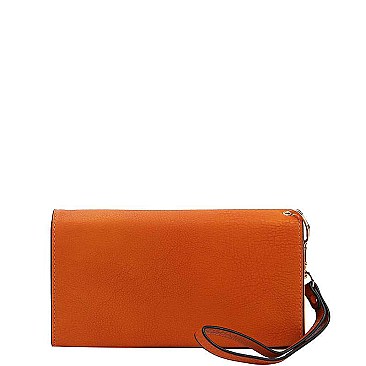 CHIC FAUX LEATHER PHONE ORGANIZER FASHION SLING WALLET WITH WRISTLET JYWDX-0006