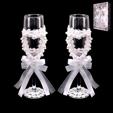 COUPLE HEART WEDDING WINE GLASSES SLWED10037