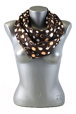 Pack of (12 Pieces) Assorted Color Trendy Polka Dot Infinity Scarves FM-WISF109