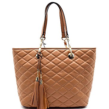 Quilted Chain Strap Classic Shooping Tote