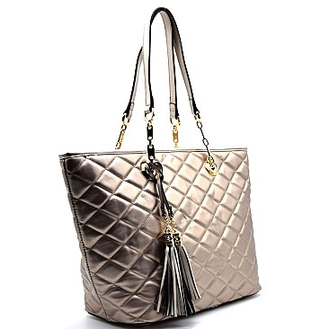 Quilted Chain Strap Classic Shooping Tote