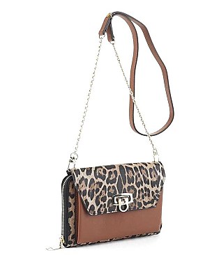 MODERN LEOPARD PRINT CROSSBODY BAG