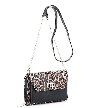 MODERN LEOPARD PRINT CROSSBODY BAG