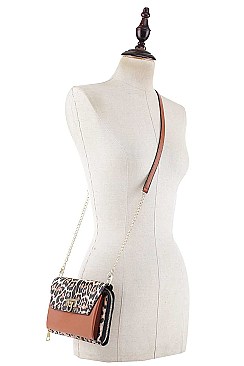 MODERN LEOPARD PRINT CROSSBODY BAG
