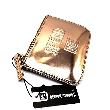 WLS45782-LP MMS 'SPEND ME' Metallic Coin Purse Card Holder