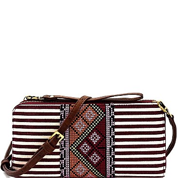 Aztec & Stripe Print Versatile Organizer Cross Body  MH-WLS55358