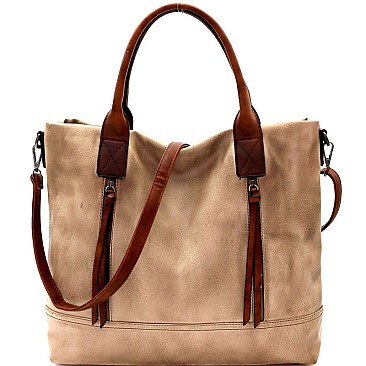 Brushed Texture 2 Way Multi Pocket Tote  MH-0WS19177