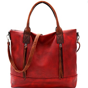 Brushed Texture 2 Way Multi Pocket Tote  MH-0WS19177