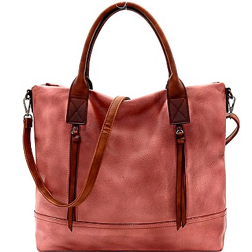 Brushed Texture 2 Way Multi Pocket Tote  MH-0WS19177