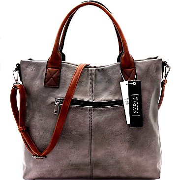 Brushed Texture 2 Way Multi Pocket Tote  MH-0WS19177