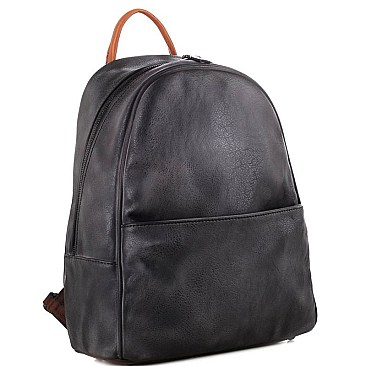 Stylish Brushed Texture Two-Tone Rustic Backpack MH-WS19178