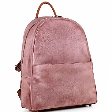Stylish Brushed Texture Two-Tone Rustic Backpack MH-WS19178