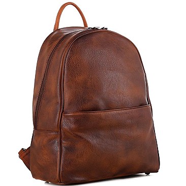 Stylish Brushed Texture Two-Tone Rustic Backpack MH-WS19178
