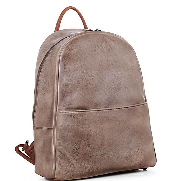 Stylish Brushed Texture Two-Tone Rustic Backpack MH-WS19178