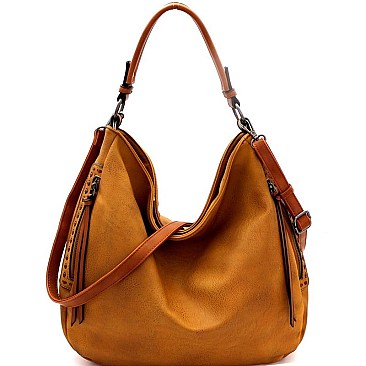 Stylish Brushed Texture 2-Way Multi Pocket Hobo MH-WS19507