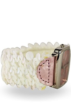 Sequin Embellished Fashion Watch