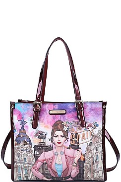 Nicole Lee WELCOME TO SPAIN PRINT TOTE BAG