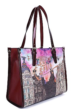 Nicole Lee WELCOME TO SPAIN PRINT TOTE BAG