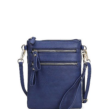 TRENDY FAUX LEATHER STYLISH MULTI POCKET CROSSBODY SLING BAG JYWU-002