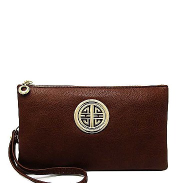 STYLISH LOGO SMOOTH FAUX LEATHER MULTI POCKET DESIGNER SLING WALLET JYWU-020-L