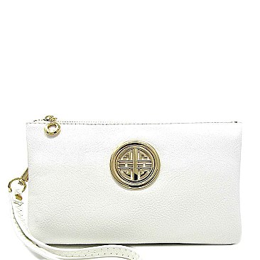 STYLISH LOGO SMOOTH FAUX LEATHER MULTI POCKET DESIGNER SLING WALLET JYWU-020-L