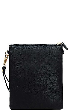 CHIC FAUX LEATHER TASSLED ZIP FASHION CROSSBODY BAG JYWU-022