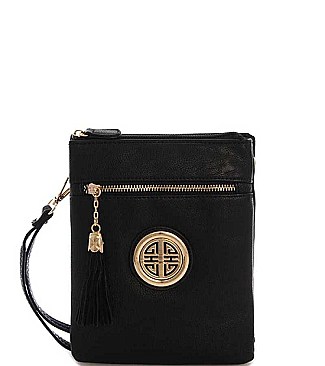 Stylish Hardware Logo Accent Multi Compartment Crossbody Bag JYWU-022-L