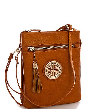 Stylish Hardware Logo Accent Multi Compartment Crossbody Bag JYWU-022-L