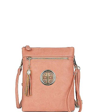 Stylish Hardware Logo Accent Multi Compartment Crossbody Bag JYWU-022-L